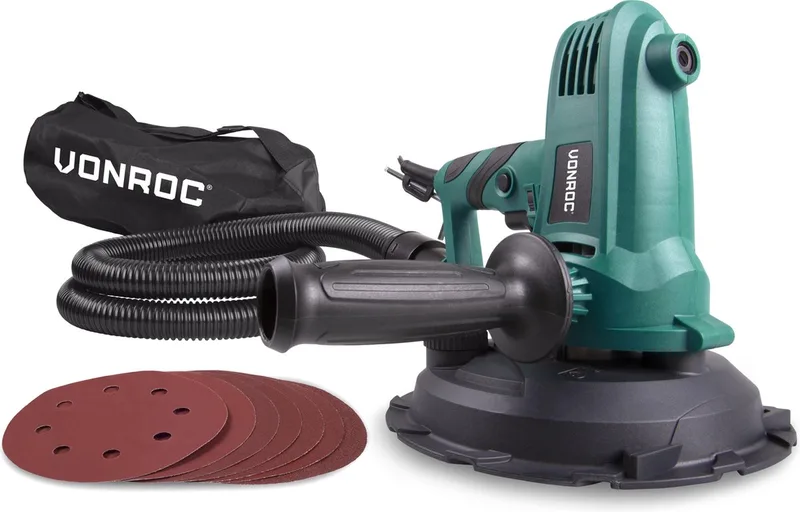 Schuurmachine – 750W – Ø180MM – Plafond & Muur – Incl. slang & stofopvangzak de VONROC – image du produit