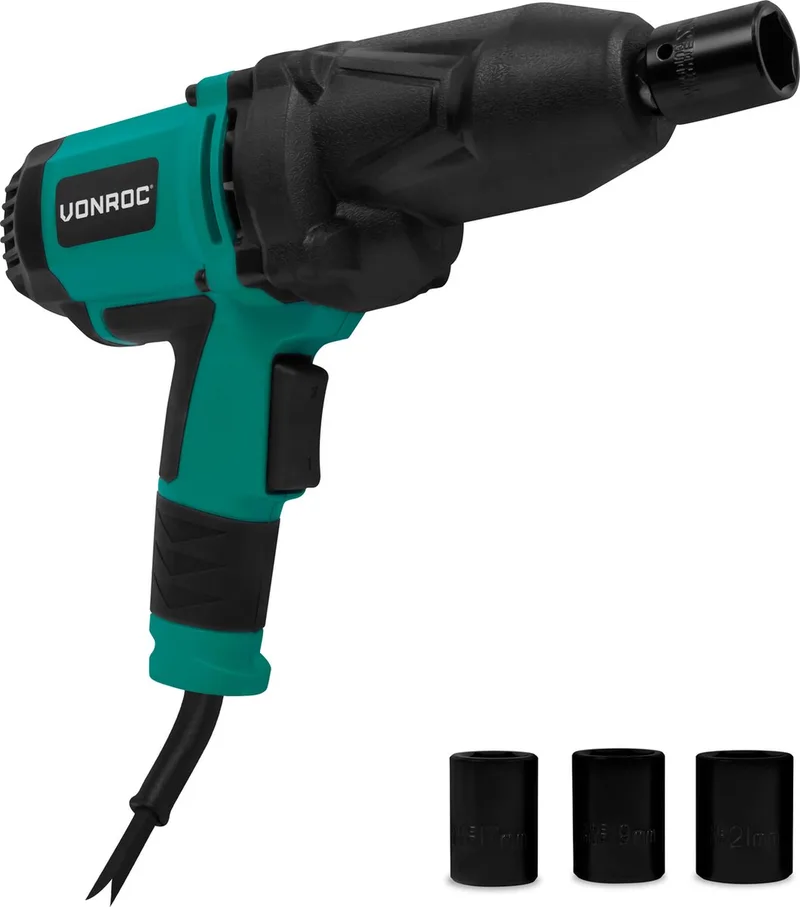 Slagmoersleutel 950W - 600Nm - 1/2” opname - Incl. 4 moerdoppen - 4m kabel - Soft Grip – geschikt voor banden verwisselen von VONROC – Produktbild