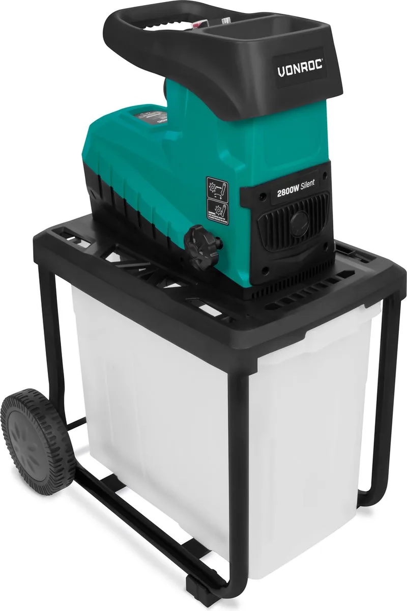 Stille Hakselaar/Shredder 2800W – Voor takken tot Ø45mm – Incl. 60L opvangbak & duwstok de VONROC – image du produit