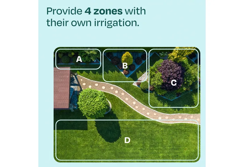 VONROC 4-weg watertimer – Besproeiingscomputer voor 4 zones – Instelbare bewateringstijd en -frequentie per zone by VONROC – product image 2 of 5