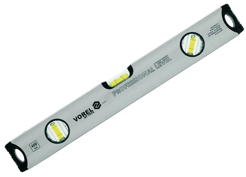 Aluminium Waterpas 600mm met 3 Niveaus van Vorel, Zilver – productafbeelding