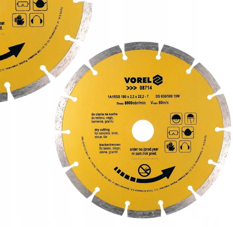 Diamantzaagblad 180mm - Segmentaal voor Beton & Steen by Vorel – product image