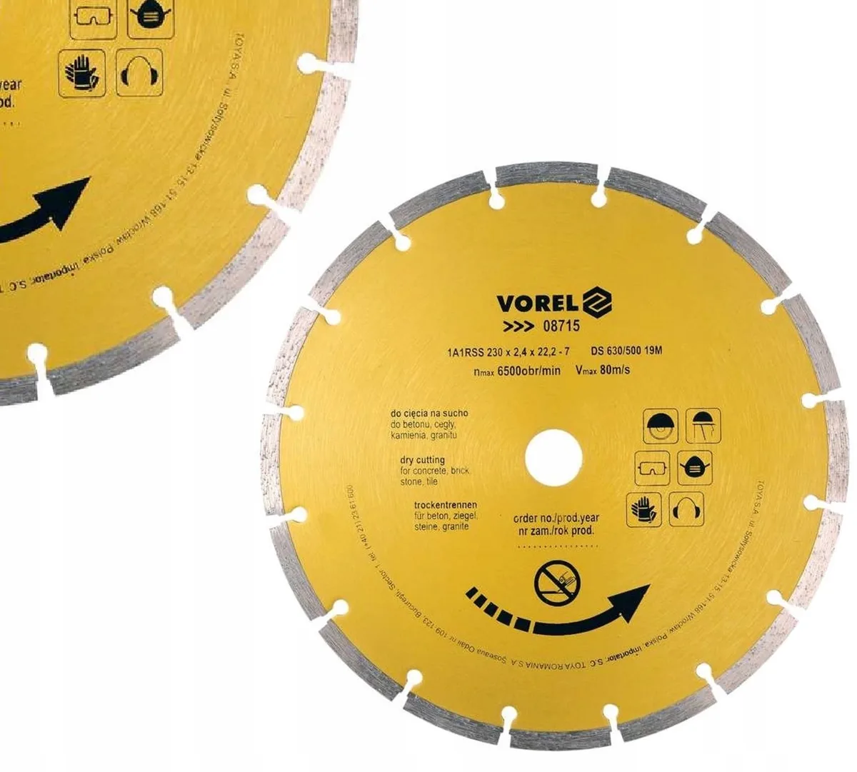 Diamantzaagblad Segment 230mm voor Beton & Steen van Vorel – productafbeelding