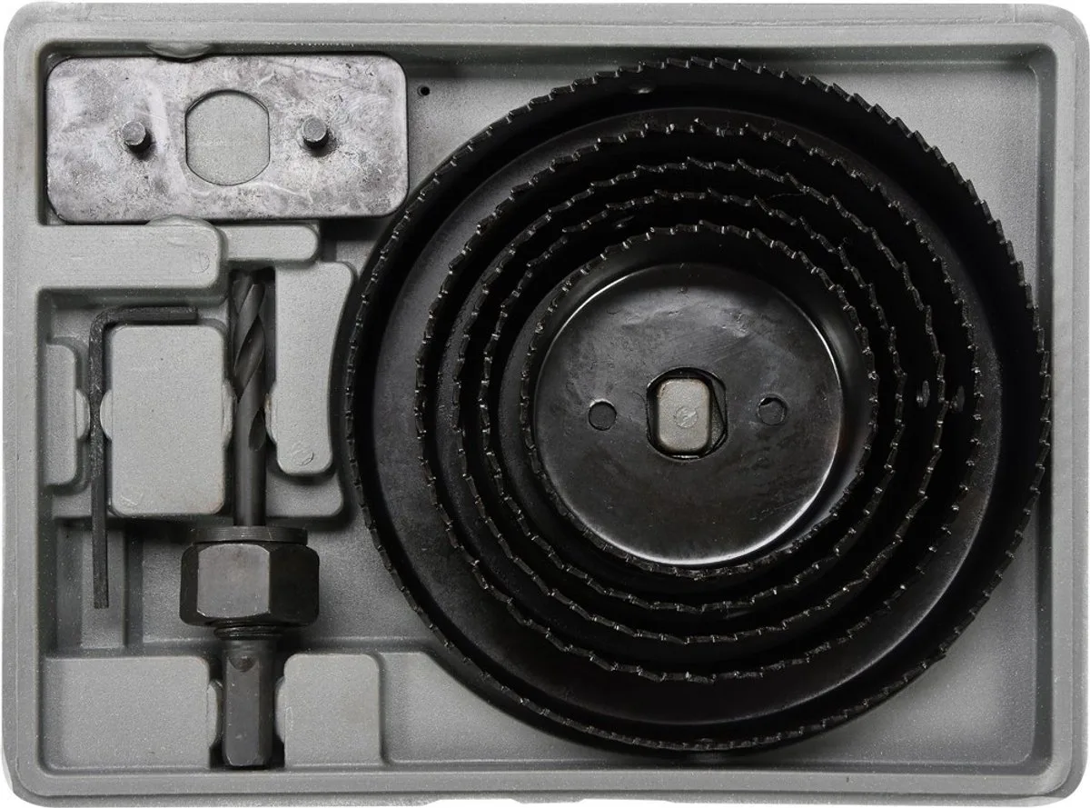 Gatzaagset - gatenzaag set - 64-76-89-102-127 mm in opbergkoffertje de Vorel – image du produit