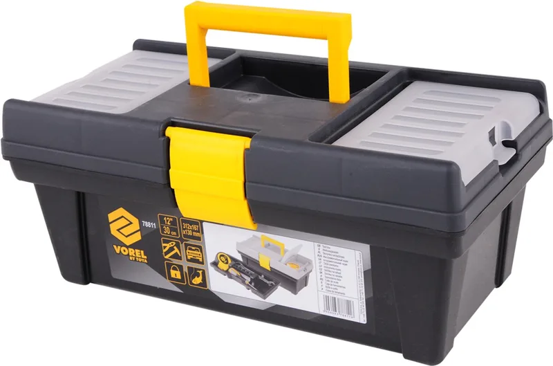 Gereedschapskoffer - Compact - Inclusief Organizer by Vorel, Black – product image