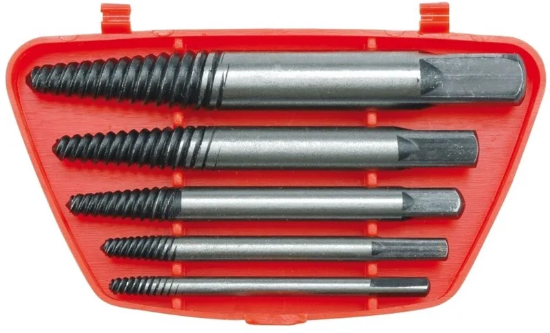 Gereedschapsset - 5-delige Uitdraaiers - Voor gebroken Schroeven de Vorel, Rouge – image du produit