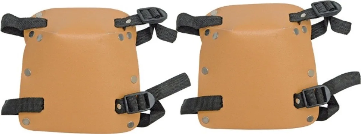 Lederen Knielappen - Kniestukken - Nylon Riemen de Vorel, Marron – image du produit