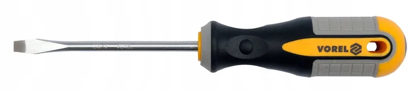 Platte Schroevendraaier 3x75mm CrV Staal de Vorel, Jaune – image du produit