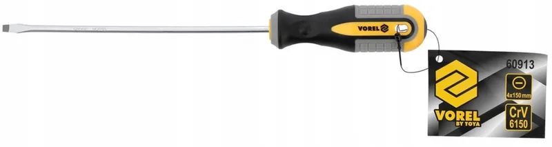 Platte Schroevendraaier 4x150mm CrV Staal van Vorel, Zilver – productafbeelding