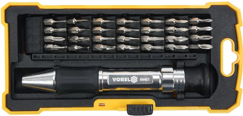 Precisie Schroevendraaierset met 29 Bits van Vorel, Geel – productafbeelding