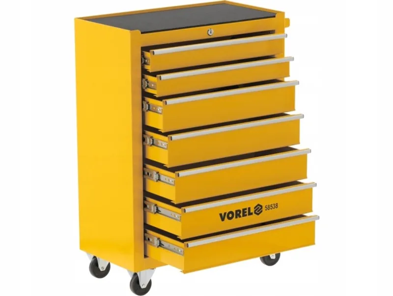 Professionele Gereedschapswagen - Leeg - 7 Laden - Verrijdbare Werkplaatswagen - Heavy Duty Staal de Vorel, Jaune – image du produit