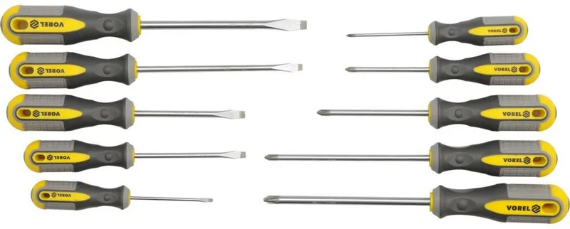 Schroevendraaierset 10 Delig – CrV Schroevendraaiers met Magnetische Punten von Vorel – Produktbild