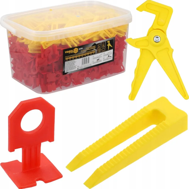 Tegel's nivelleringssysteem 3 mm: 700 clips, 200 wiggen + tang de Vorel, Niet gespecificeerd – image du produit