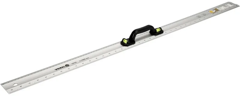 Vorel 19755 - Aluminium Meetlat - 1000mm - Met Handvat - Inclusief 2 Libellen by Vorel, Silver – product image