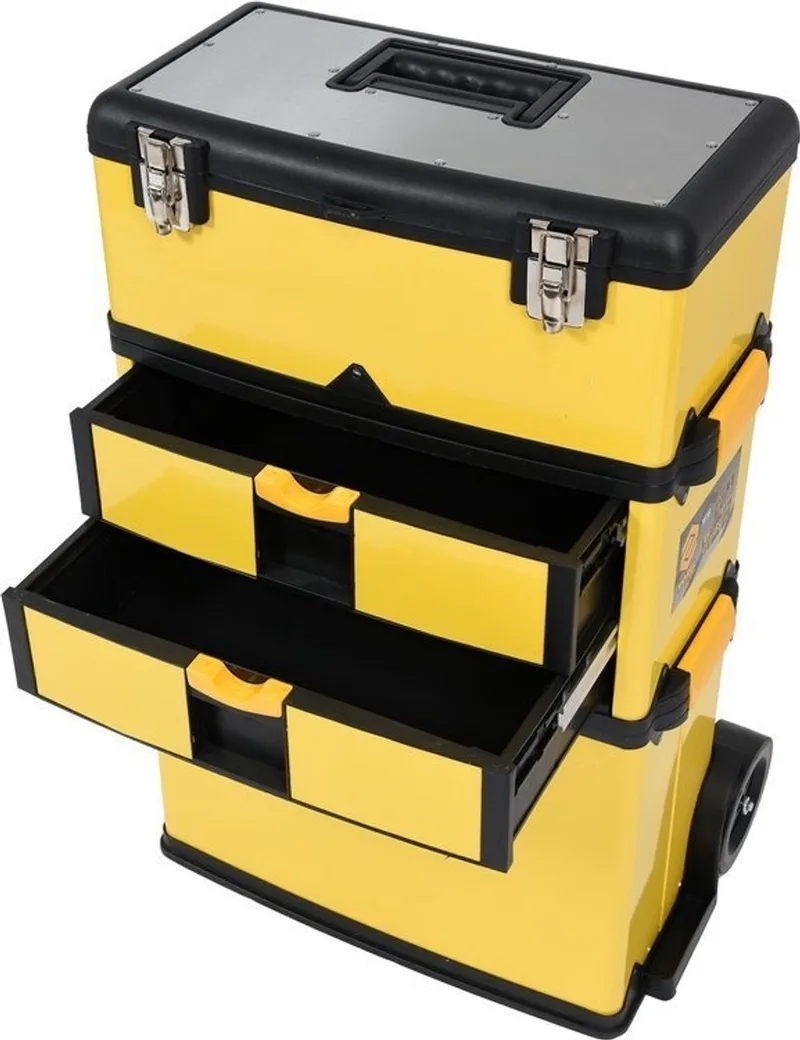 VOREL 3-delige Gereedschapswagen - 57 x 37 x 84,5 de Vorel, Jaune – image du produit