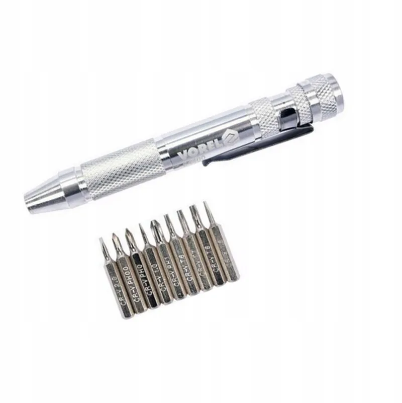 Vorel 64400 - 10-delige Precisie Bitset met Schroevendraaier - CrV Staal - Voor Elektronica en Fijnmechanica de Vorel – image du produit