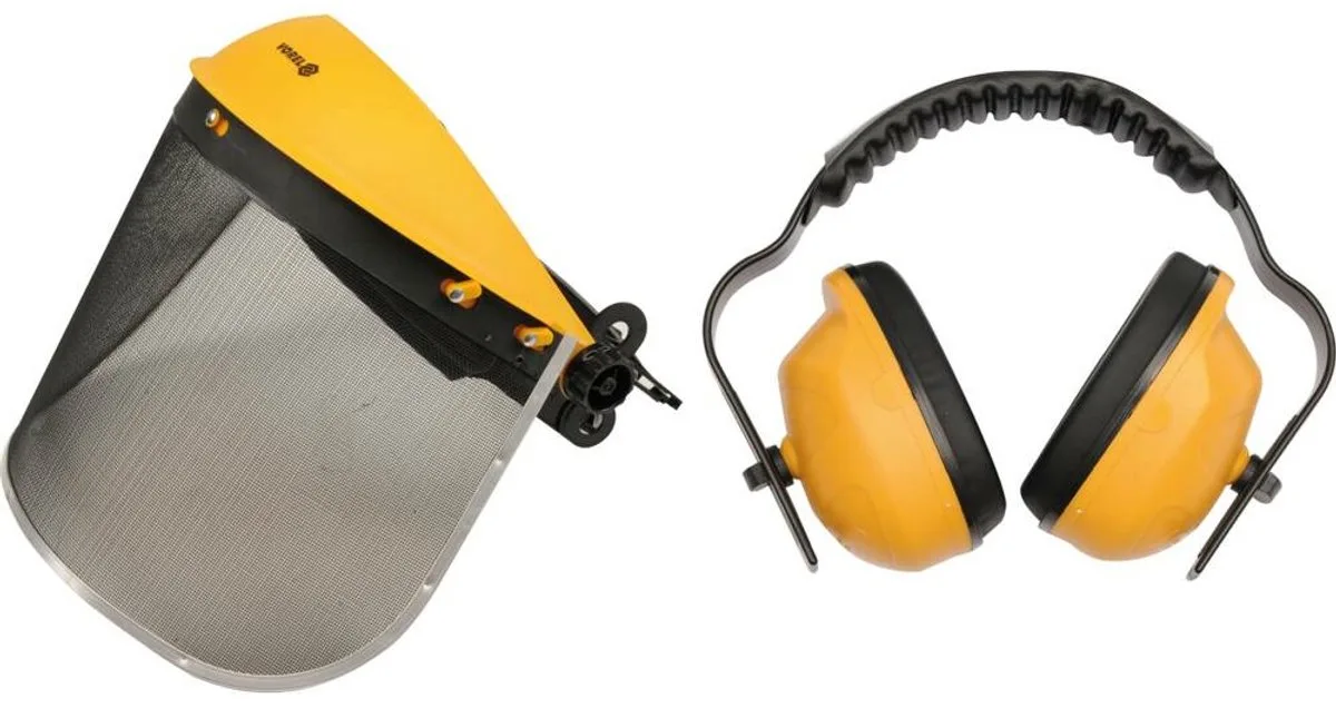 Vorel 74462 - Gelaatscherm - Met Geïntegreerde Oorkappen - Staalmesh Bescherming by Vorel, Yellow, Black – product image