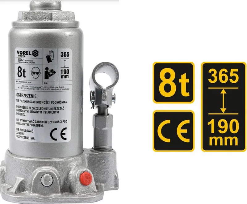 Vorel 80042 - Hydraulische Sloophamer - 8 Ton - CE-certificering by Vorel, Silver – product image