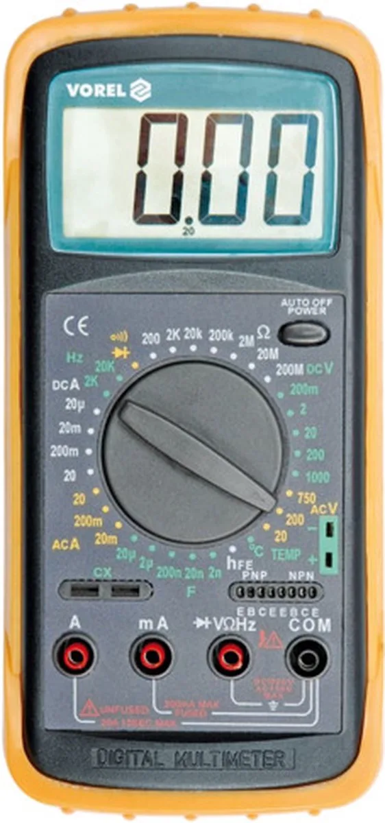 VOREL-Multimeter-digitaal-met-temperatuurmeting de Vorel, Multicolore – image du produit