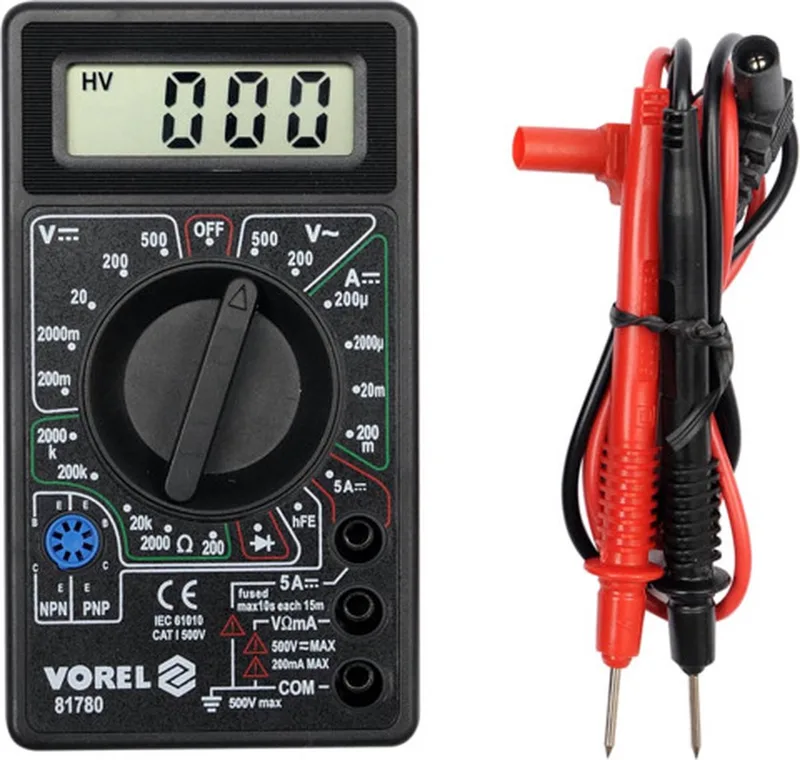VOREL-Multimeter-digitaal-universeel de Vorel, Noir – image du produit