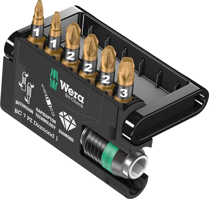 05057412001 7-delige Bit-Check 7 Diamond Bitset - Pozidrive by Wera – product image