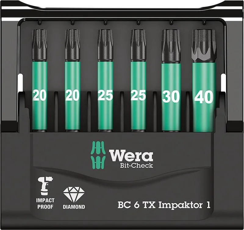 05057693001 6-delige Bit-Check 6 Impaktor 1 Bitset - Torx by Wera – product image