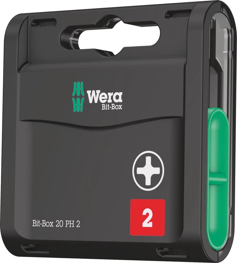 05057750001 Bit-Box 20 PH 20-delige Bitset - Philips - PH2 van Wera, Groen – productafbeelding