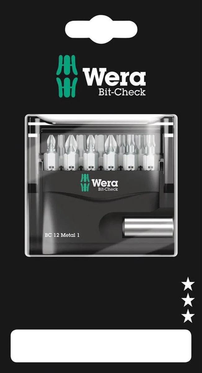 05136393001 12-delige Bit-Check Metal 1 Bitset by Wera – product image