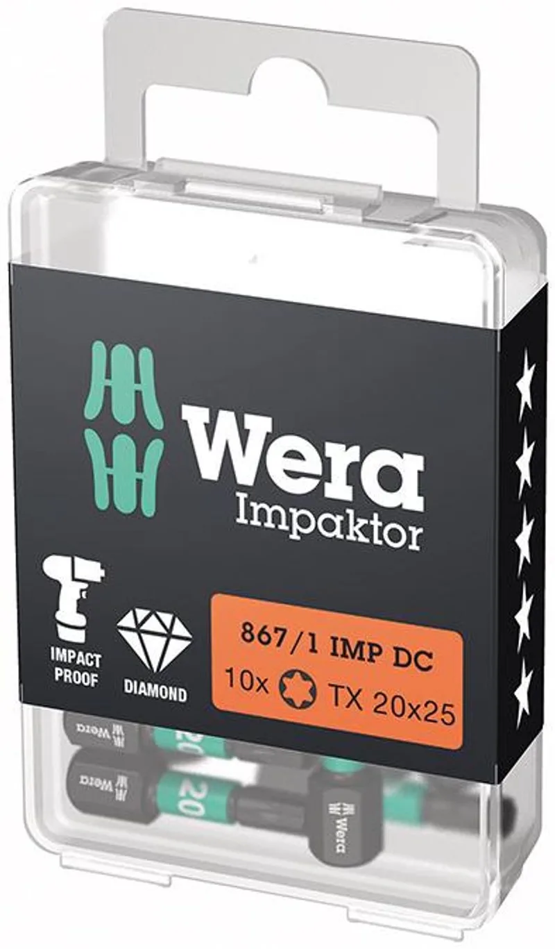 10x Wera bit IMPACTOR DC T20 Lengte 25 mm 1/4" C6.3 - 515762... by Wera – product image