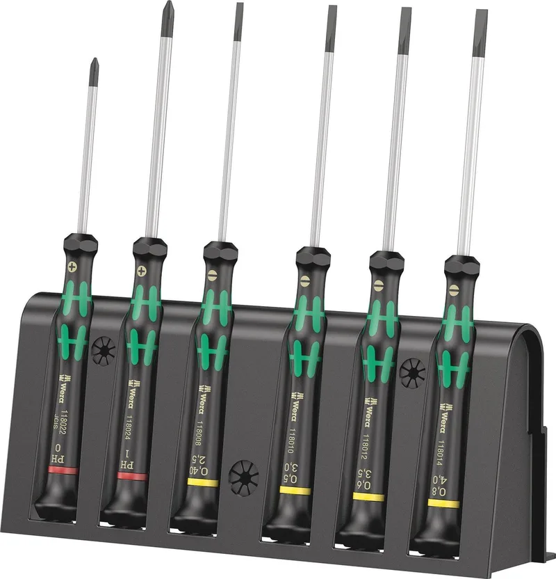 2035/6 B Schroevendraaierset Elektronica en fijnmechanica 6-delig Plat, Kruiskop Phillips by Wera, Black – product image