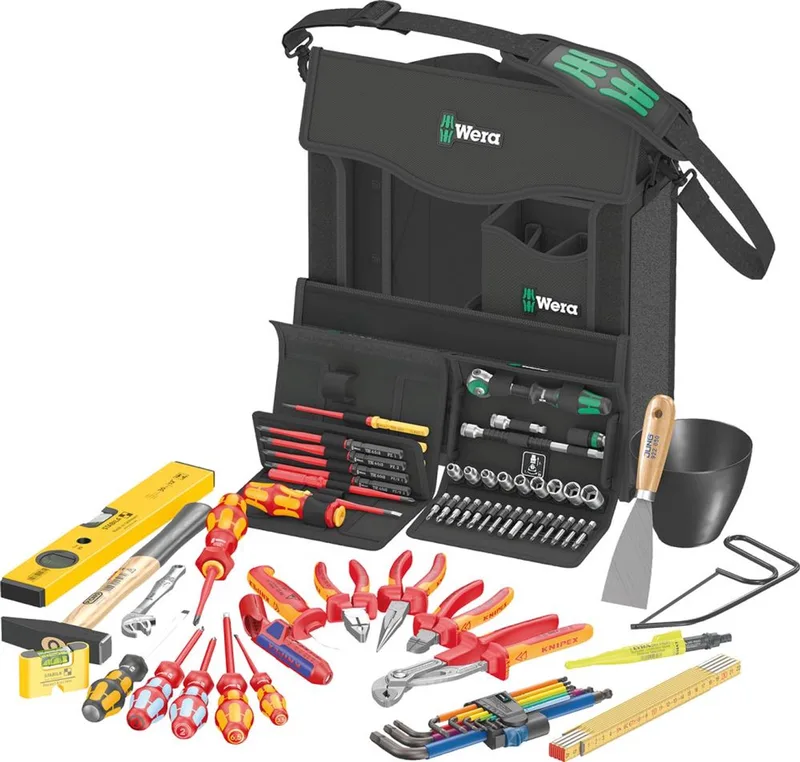 Werkzeugsatz 2go E 1 für Elektroinstallateure, 73-teilig von Wera, Zwart Groen – Produktbild