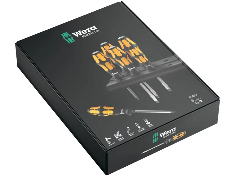 Jeu De Tournevis 932/6 Kraftform Plus 6 Pièces de Wera, Kleurloos – image du produit 2 sur 4