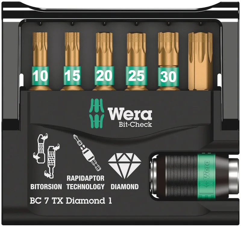 5057415001 7-delige Bit-Check 7 Diamond Bitset - Torx de Wera – image du produit