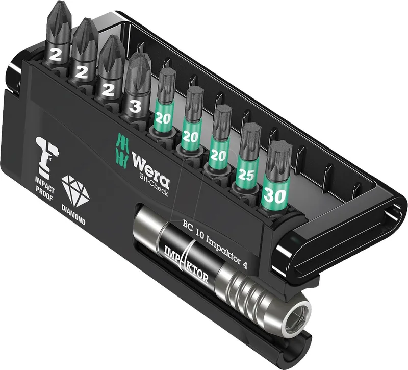 5057417001 10-delige Bit-Check Impaktor Bitset de Wera – image du produit