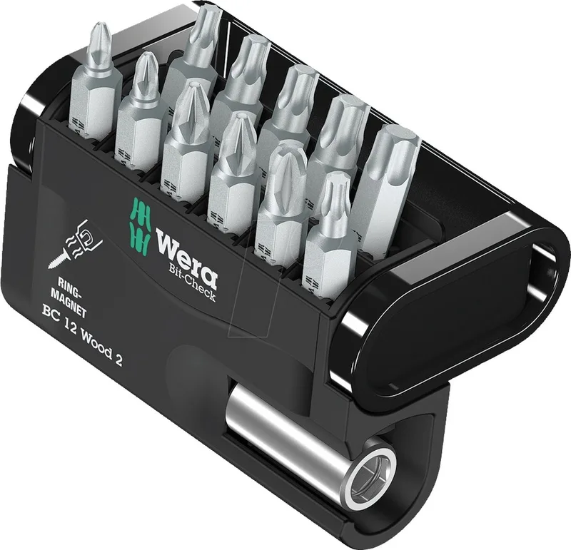 5057422001 12-delige Bit-Check 12 Wood 2 Bitset van Wera – productafbeelding