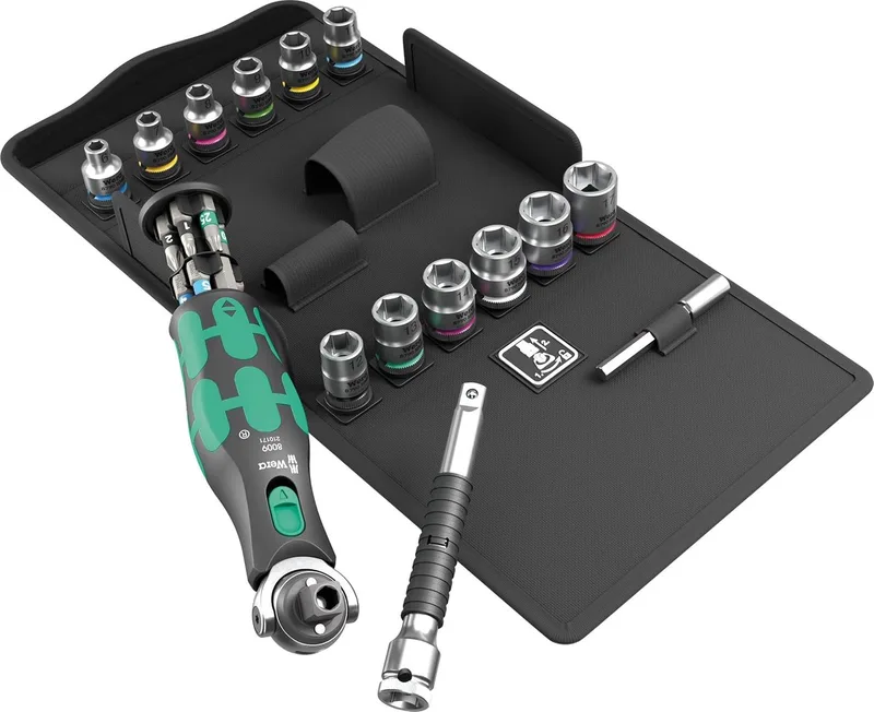 8009 05004284001 Dopsleutelset 1/4 (6.3 mm) 27-delig by Wera, Kleurloos – product image