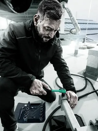 8100 SB 13 Zyklop Comfort-Knarrensatz, zöllig, 3/8", Werkzeug-Set van Wera – productafbeelding 2 van 3