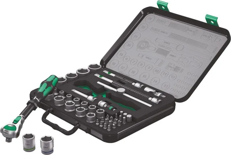Wera 8100 SB 2 Zyklop Jeu de clés à douille métrique 3/8 (10 mm) 43 pièces 05003594001 de Wera, Kleurloos – image du produit 1 sur 2
