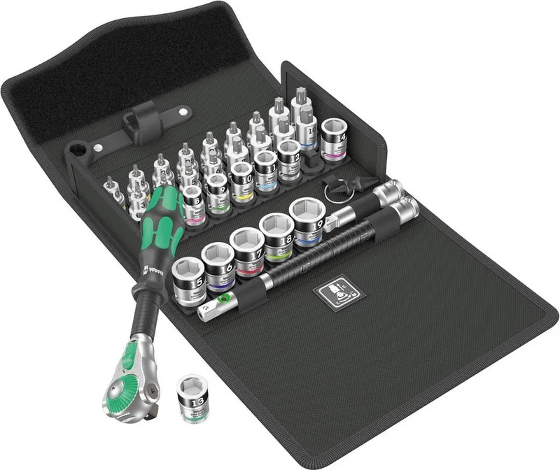 Wera 8100 SB All-in Steckschlüssel-Bit-Einsatz-Set 3/8 35teilig 05003536001 von Wera, Kleurloos – Produktbild