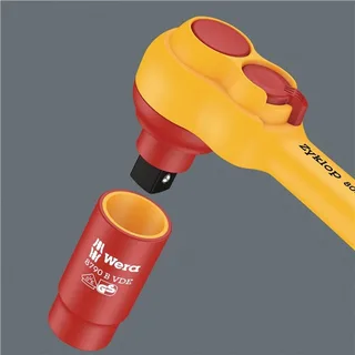 8100 SB VDE 1Zyklop ratel- set, isol., switch, 3/8" van Wera, Kleurloos – productafbeelding 2 van 2