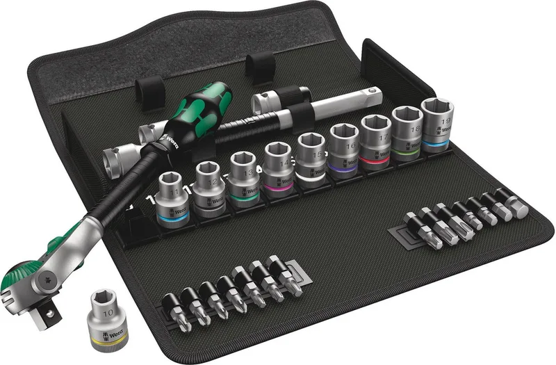 8100 SC 6 Zyklop Speed 05004076001 Dopsleutelset Metrisch 1/2 (12.5 mm) 28-delig van Wera, Kleurloos – productafbeelding