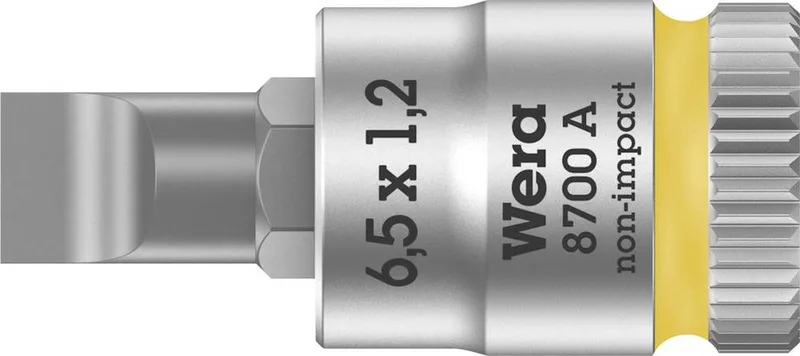 8700 A FL 05003322001 Plat Dopsleutel-bitinzet 6.5 mm 1/4 (6.3 mm) van Wera, Kleurloos – productafbeelding
