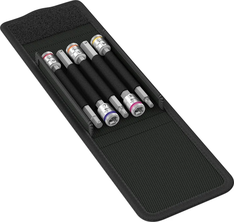 8740 05003345001 Dopsleutel-bitinzetset 1/4 (6.3 mm) 5-delig by Wera, Kleurloos – product image