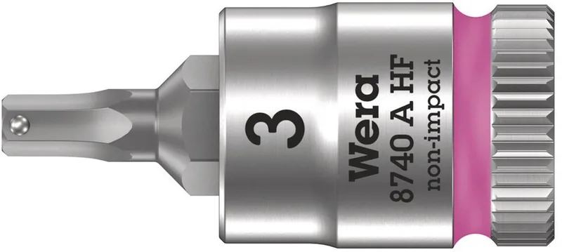 8740 A 05003332001 Inbus Dopsleutel-bitinzet 3 mm 1/4 (6.3 mm) de Wera, Kleurloos – image du produit