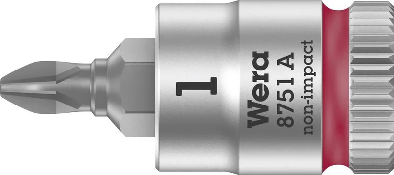 8751 A 05003350001 Kruiskop Phillips Dopsleutel-bitinzet PH 1 1/4 (6.3 mm) by Wera, Kleurloos – product image