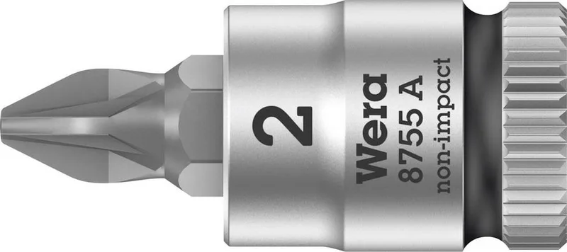 Wera 8755 A 05003354001 vis Pozidriv Douille-embout PZ 2 1/4 (6.3 mm) de Wera, Kleurloos – image du produit