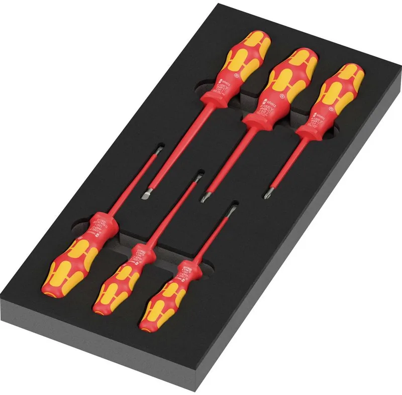 97110 Serie 100 VDE Set 1 Schroevendraaierset Werkplaats Plat, PH by Wera, Kleurloos – product image