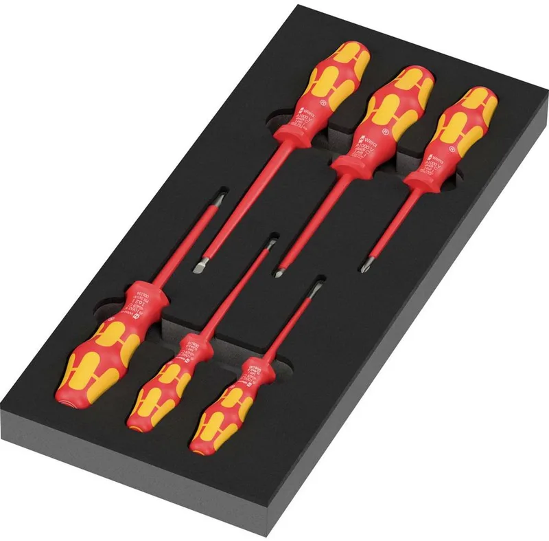 Wera 97111 Serie 100 VDE Set 2 pour latelier Jeu de tournevis vis à fente, PH de Wera, Kleurloos – image du produit