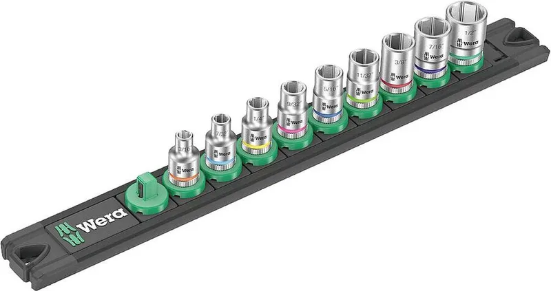 A Imperial 05005420001 Dopsleutelset Inch 1/4 9-delig by Wera, Kleurloos – product image
