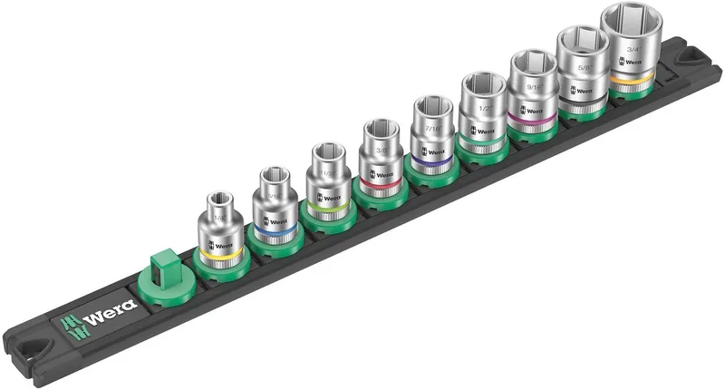 B Imperial 05005450001 Dopsleutelset Inch 3/8 9-delig by Wera, Kleurloos – product image 1 of 2